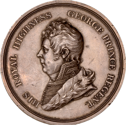 1814 Celebrations for the signing of the Treaty of Paris 45mm white metal medal BHM 830 EF