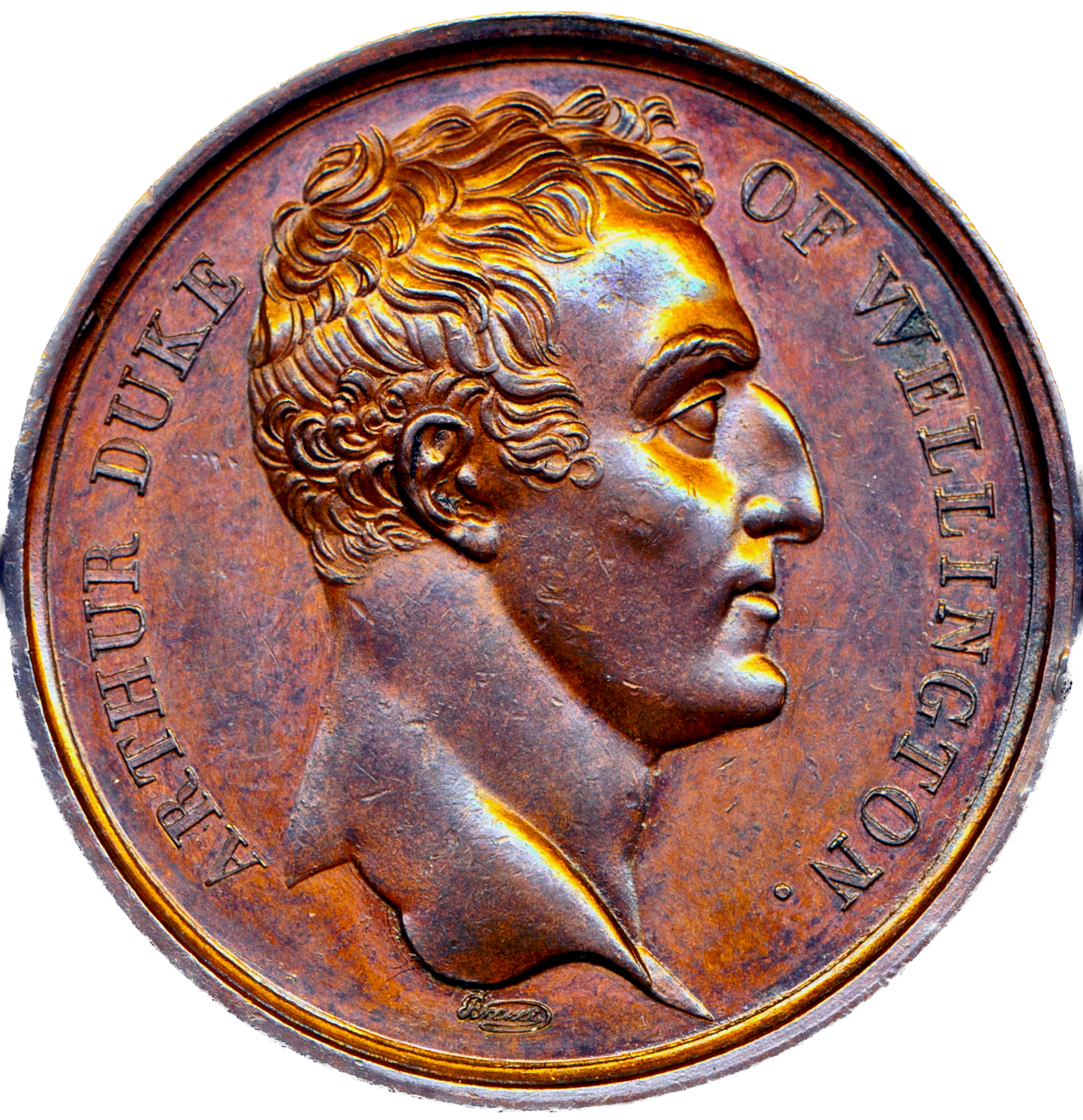 1815 English Army enters Paris 41mm bronze medal BHM 889 E1077 EF/VF