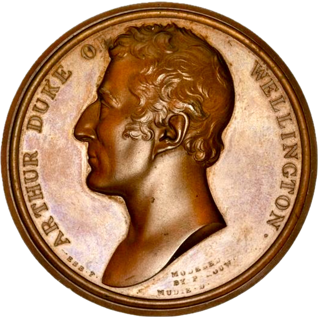 1819 Dule of Wellington, Governer of Plymouth 56mm bronze medal in case BHM 986 Eimer 1118