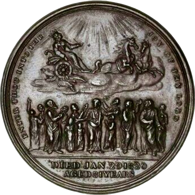 1820 Death of George III 40mm copper medal by Kempson and Son BHM 1002 Rare