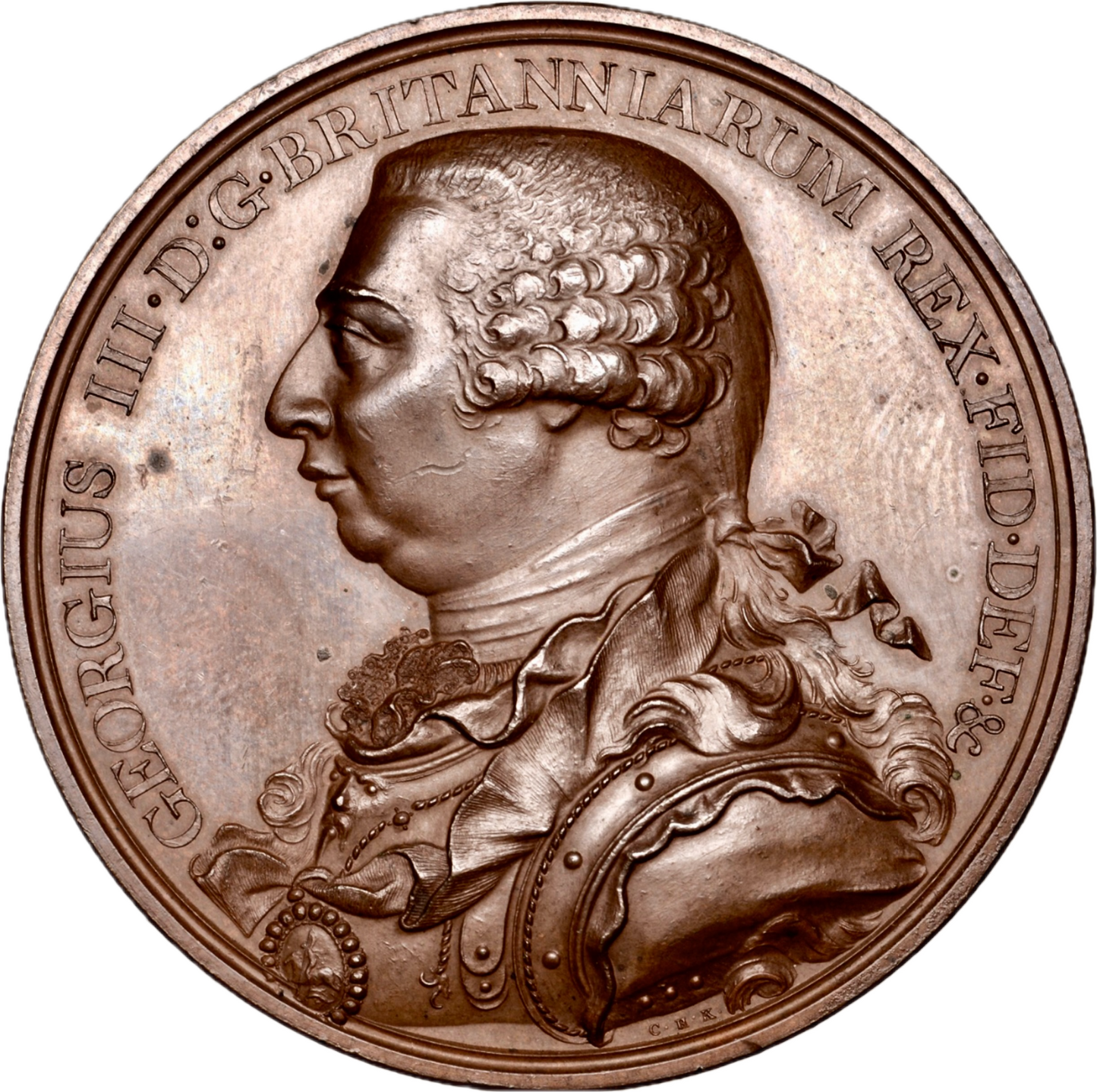 1820 King's Death 48mm copper medal BHM 991 E 1121