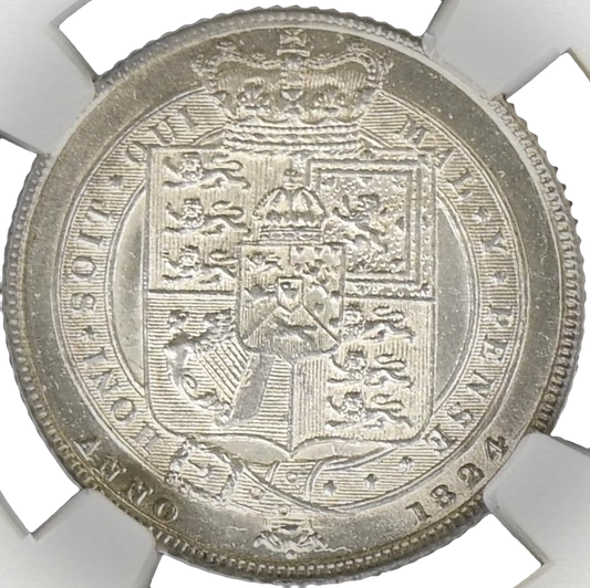 1824 Sixpence Laureate head S3814 ESC 2425 UNC MS64
