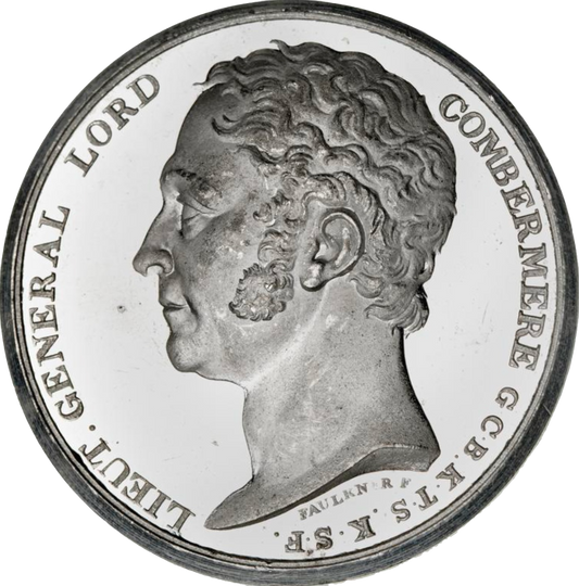 1826 Lord Combermere, surrender of Bhurtpur white metal medal BHM 1263 E 1183