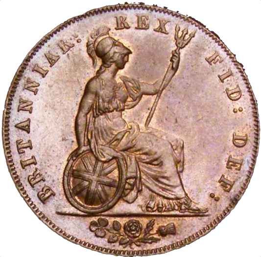 1827 Halfpenny S3824 BMC 1438 UNC