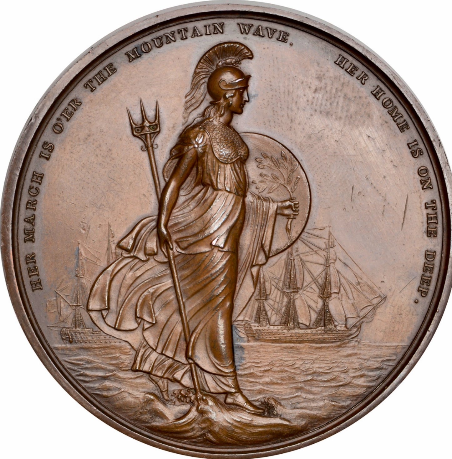 1827 William, Duke of Clarence, Lord High Admiral 65mm bronze medal BHM 1296 E1192 EF