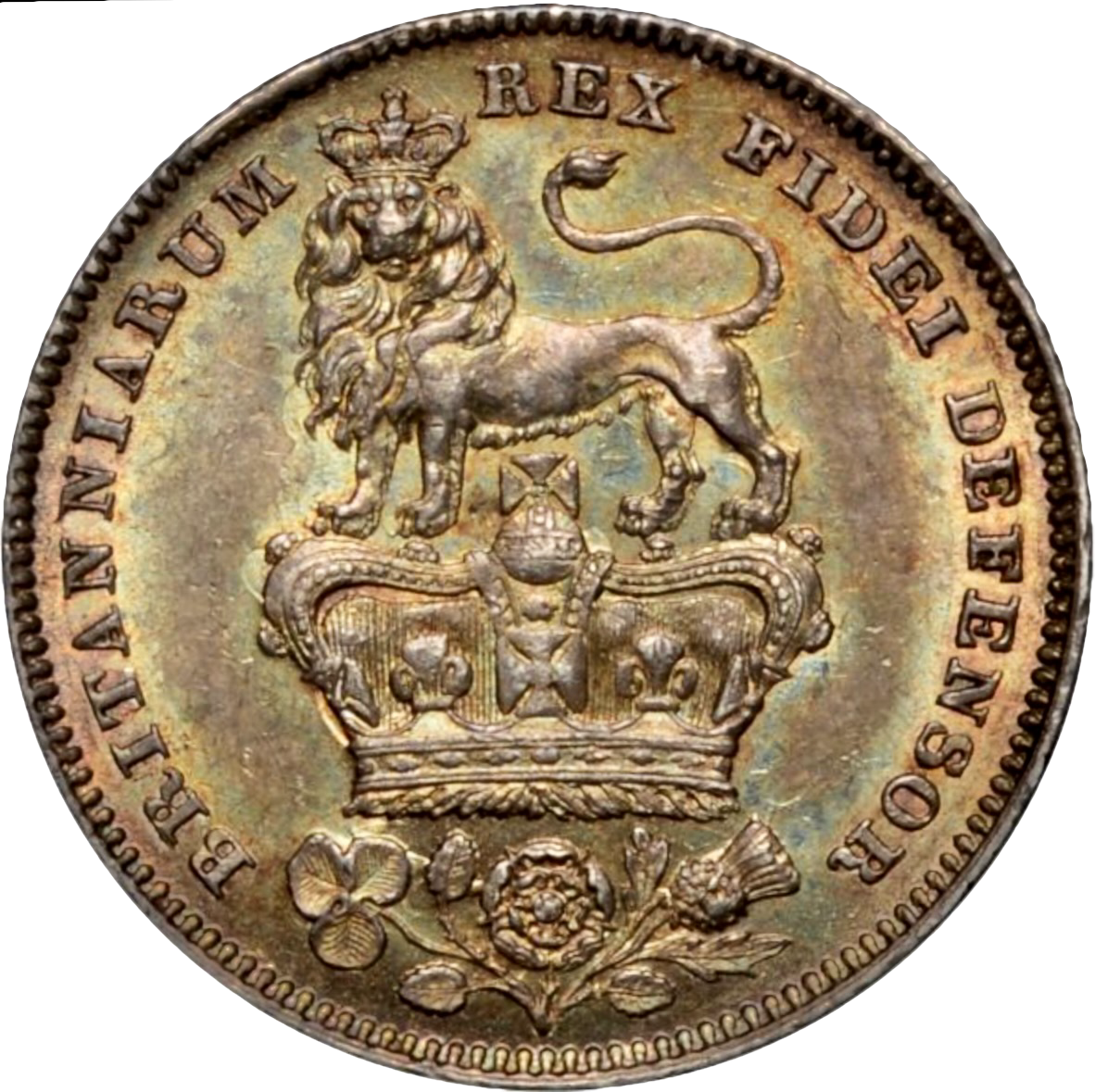 1829 Sixpence Bare head S3815 ESC 2439 UNC