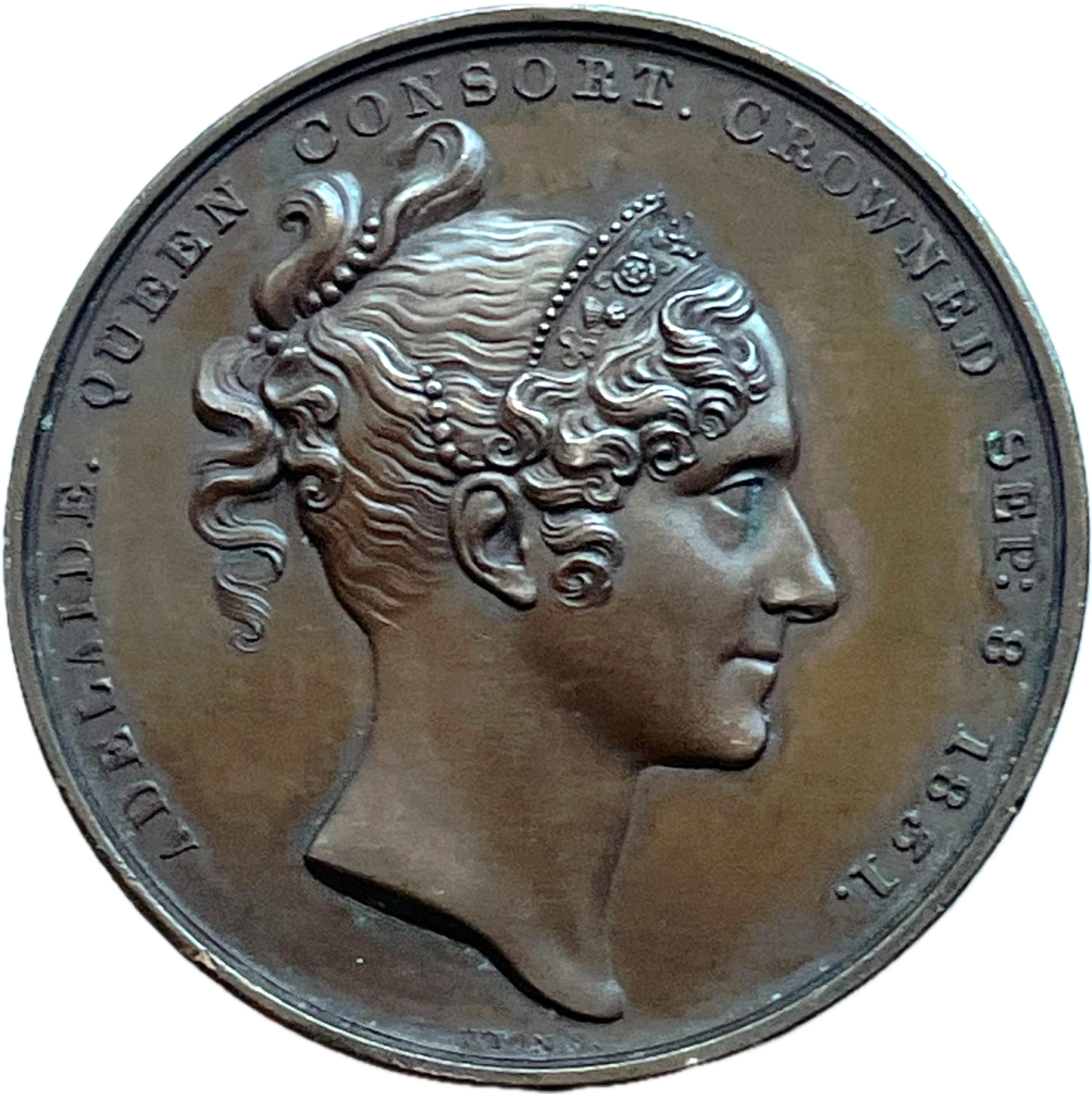 1831 Coronation bronze medal by W Wyon E 1251 BHM 1475