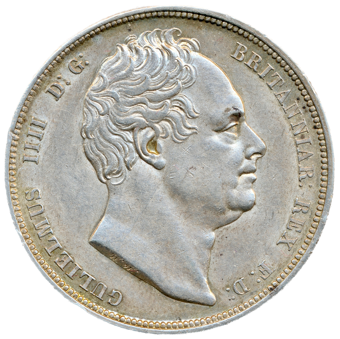 1834 Halfcrown WW in script S3834 ESC 2478 AUNC