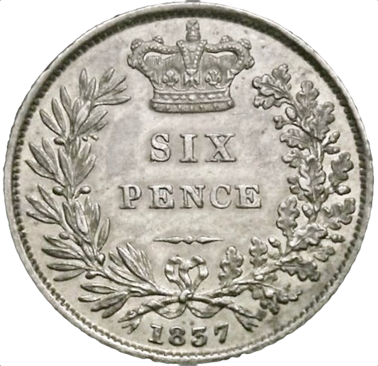 1837 Sixpence S3836 ESC 2512 Scarce EF CGS55