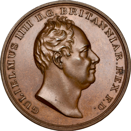 1837 Death of William IV 45mm copper medal by T Halliday BHM 1720 (but not listed in copper) EF