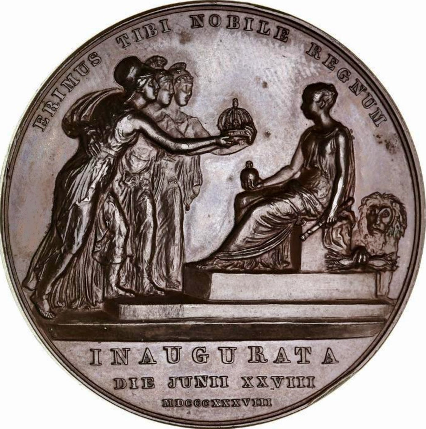 1838 Coronation 38mm bronze medal  E1315 BHM 1801