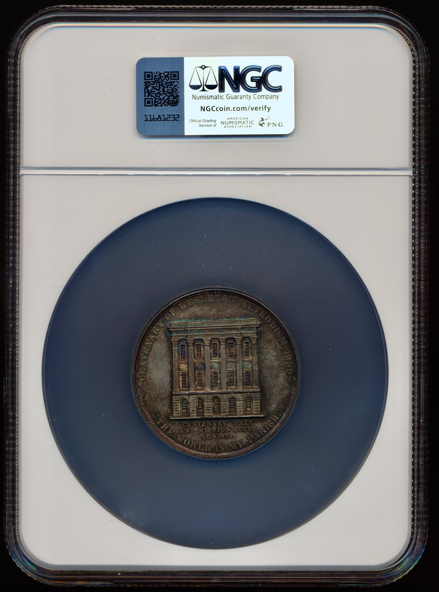 1839 Centenary of Wesleyan Methodism 48.5mm silver medal BHM 1897 E 1329b MS63