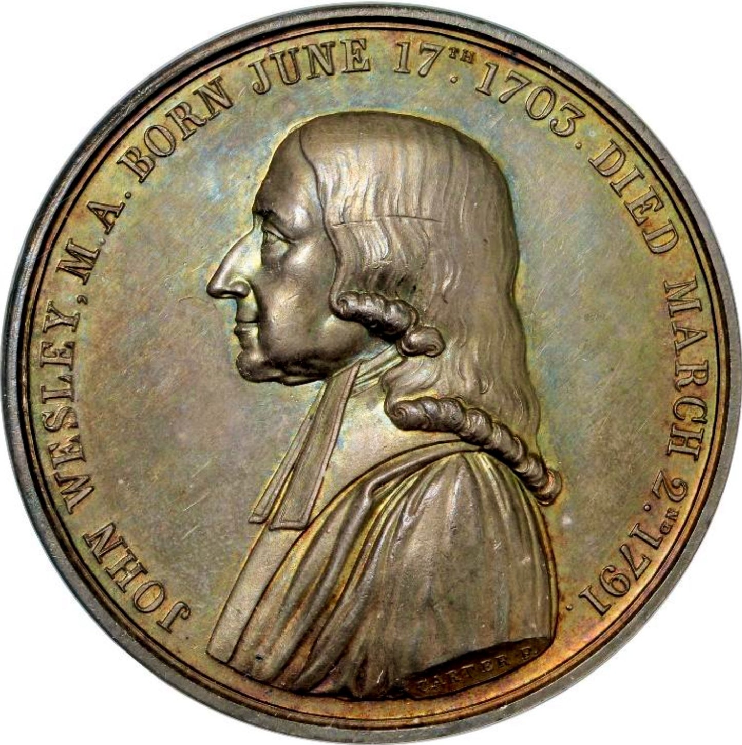 1839 Centenary of Wesleyan Methodism 48.5mm silver medal BHM 1897 E 1329b MS63