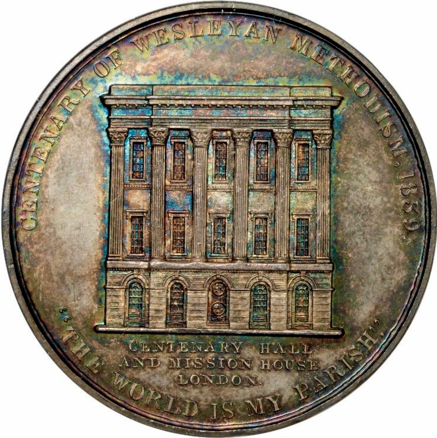 1839 Centenary of Wesleyan Methodism 48.5mm silver medal BHM 1897 E 1329b MS63