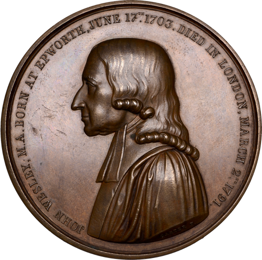 1839 Centenary of Wesleyan Methodism 65mm copper medal BHM 1895 E 1329a