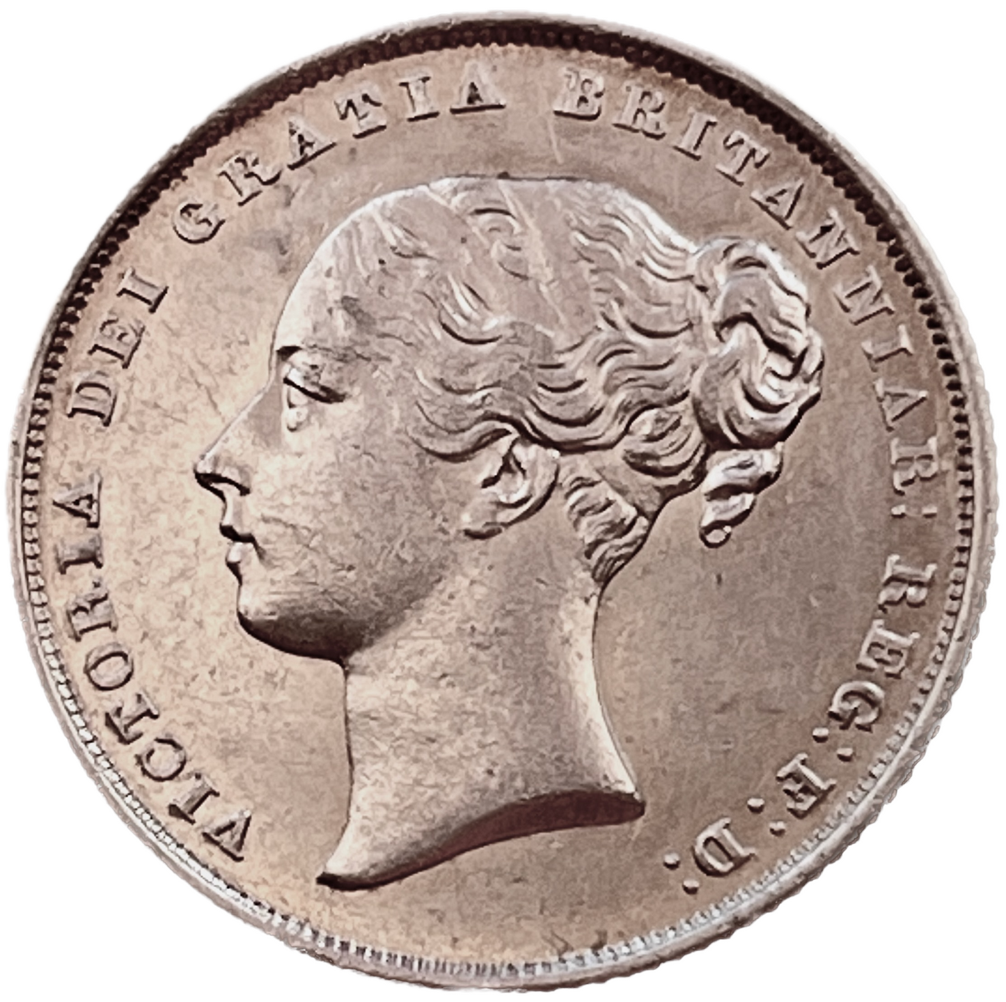 1841 Shilling Second young head S3904 ESC 2986 Rare UNC