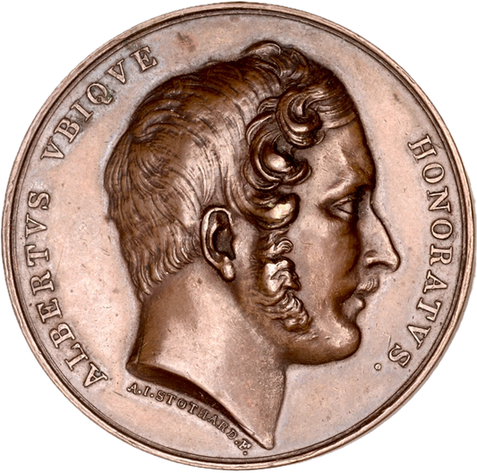 1842 New Royal Exchange 45mm bronze medal by AJ Stothard BHM 2077