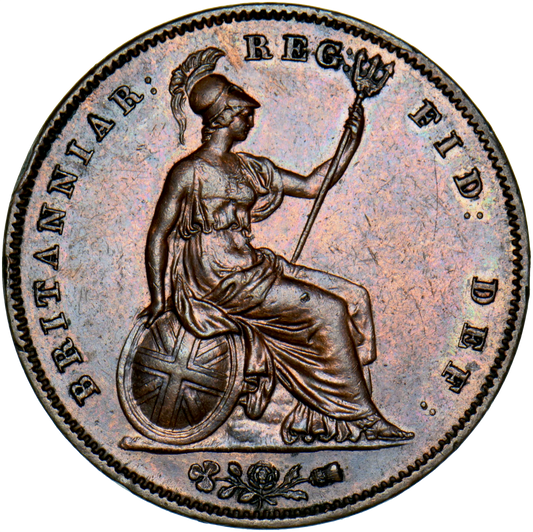 1844 Penny S3948 BMC 1487 Scarce AUNC