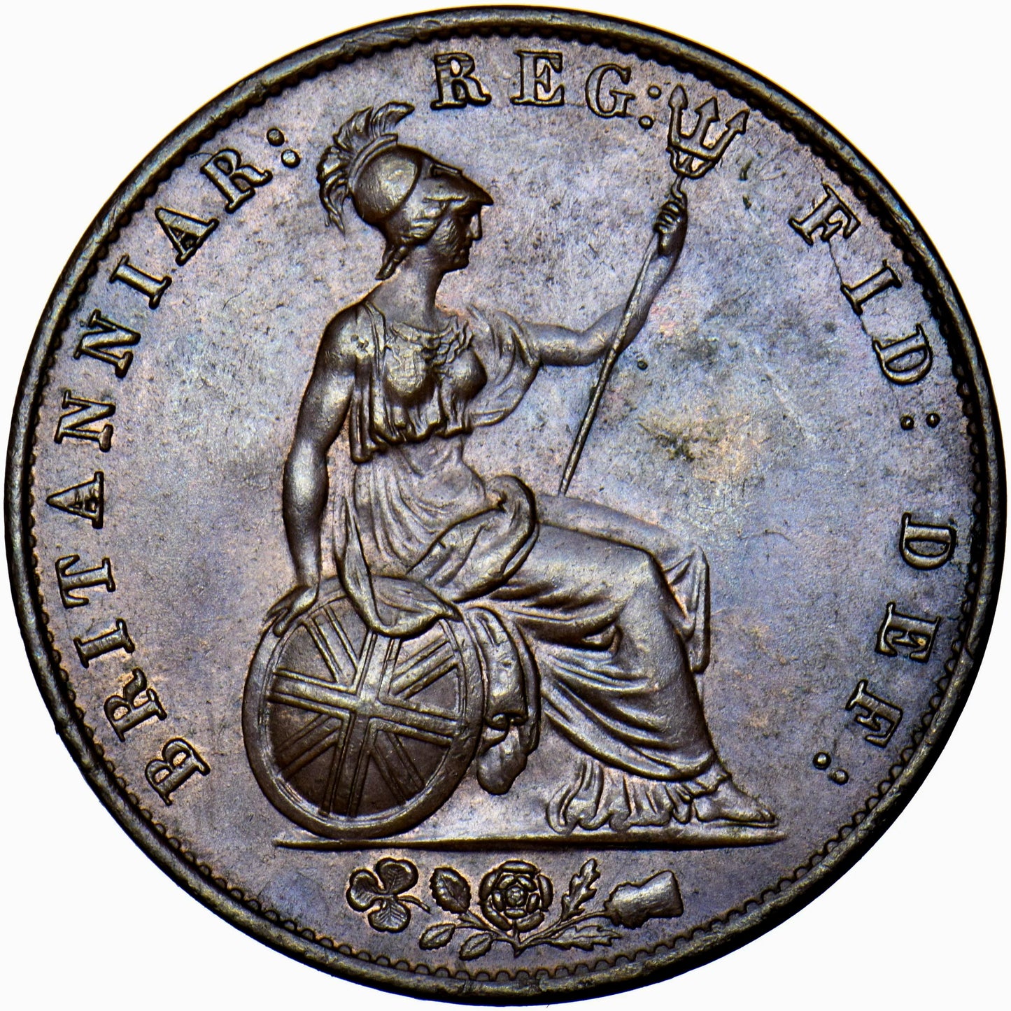 1844 Halfpenny S3949 BMC 1528 Scarce AUNC