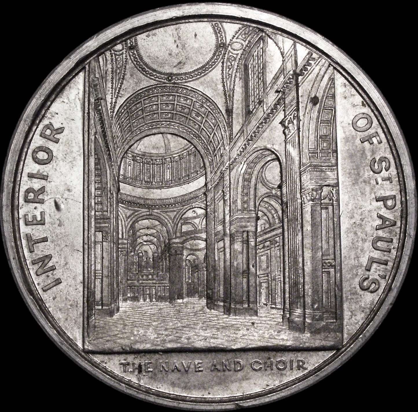 1842 St Pauls Cathedral 61mm white metal medal by J Davis BHM 2377/ BHM 2498