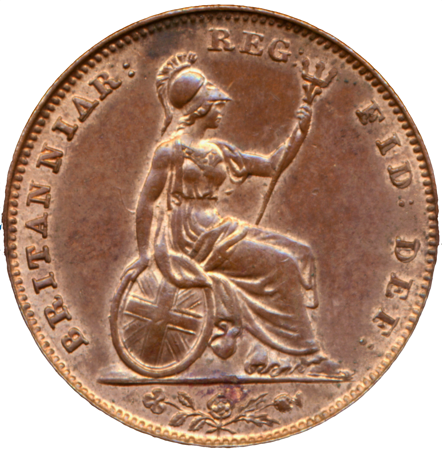 1845 Farthing S3950 BMC 1566 Small date Scarce AUNC