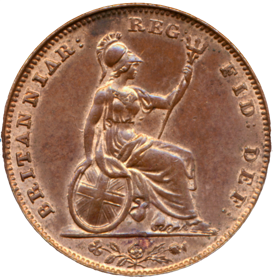 1845 Farthing S3950 BMC 1566 Small date Scarce AUNC