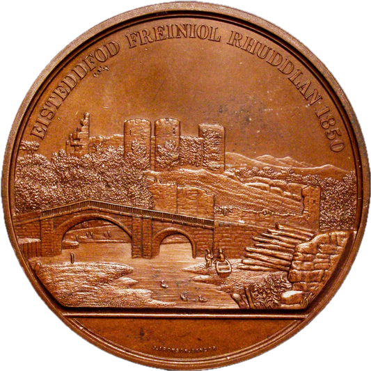 1850 Rhuddlan Eisteddfod 64mm copper medal by Allen & Moore BHM 2411 RR
