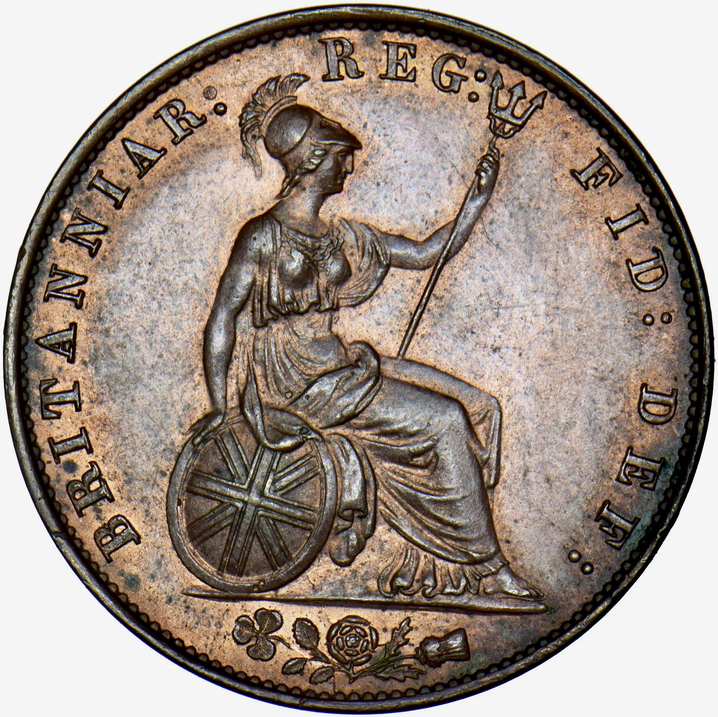 1857 Halfpenny S3949 BMC 1545 With incuse dots UNC