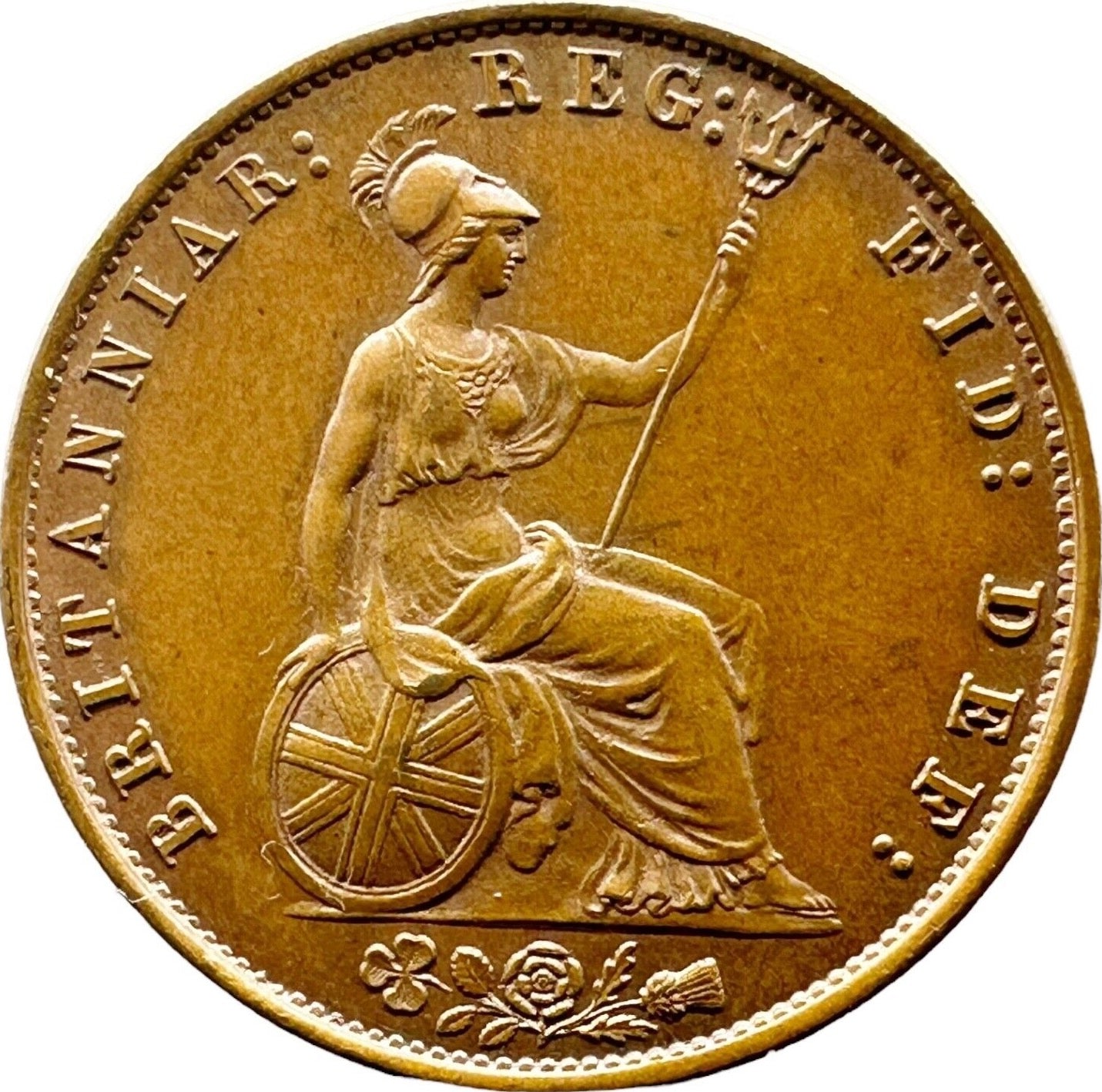 1858 Halfpenny S3949 BMC 1549 UNC