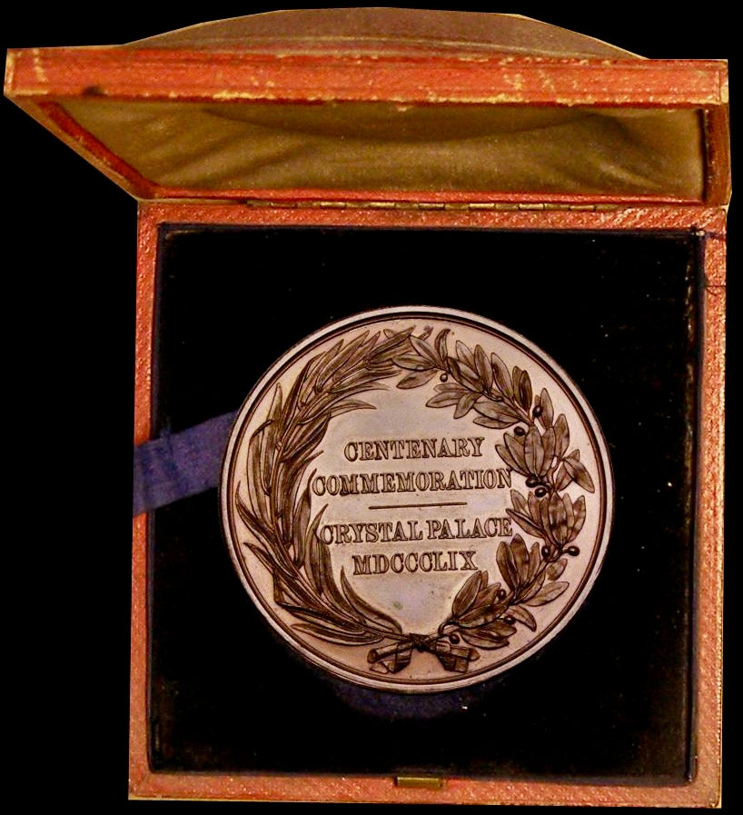 1859 Handel Centenary Festival 51mm bronze medal by WJ Taylor in box of issue BHM 2656 E1527