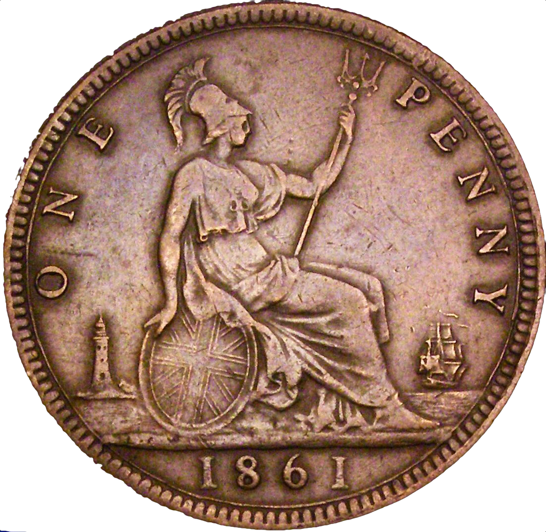 1861 Penny S3954 F 22 Obv 4 Rev D (R8) NEF