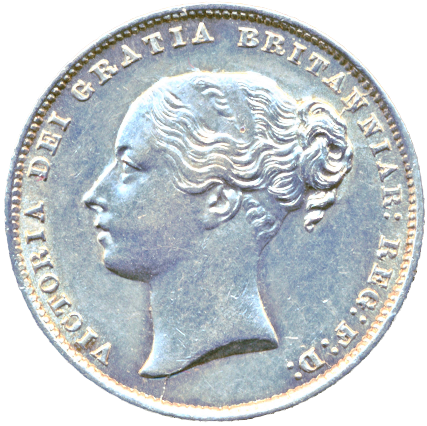 1862 Shilling Second young head S3904 ESC 3021 Very rare (R2) UNC