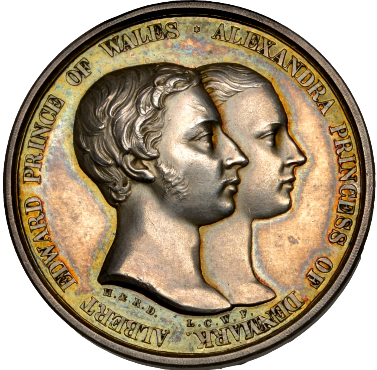 1863 Wedding of Edward and Alexandria 33mm silver medal by LC Wyon BHM 2771 RR
