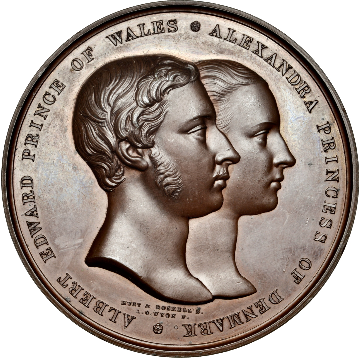 1863 Wedding of Edward and Alexandria 64mm bronze medal by LC Wyon BHM 2770 E1562a