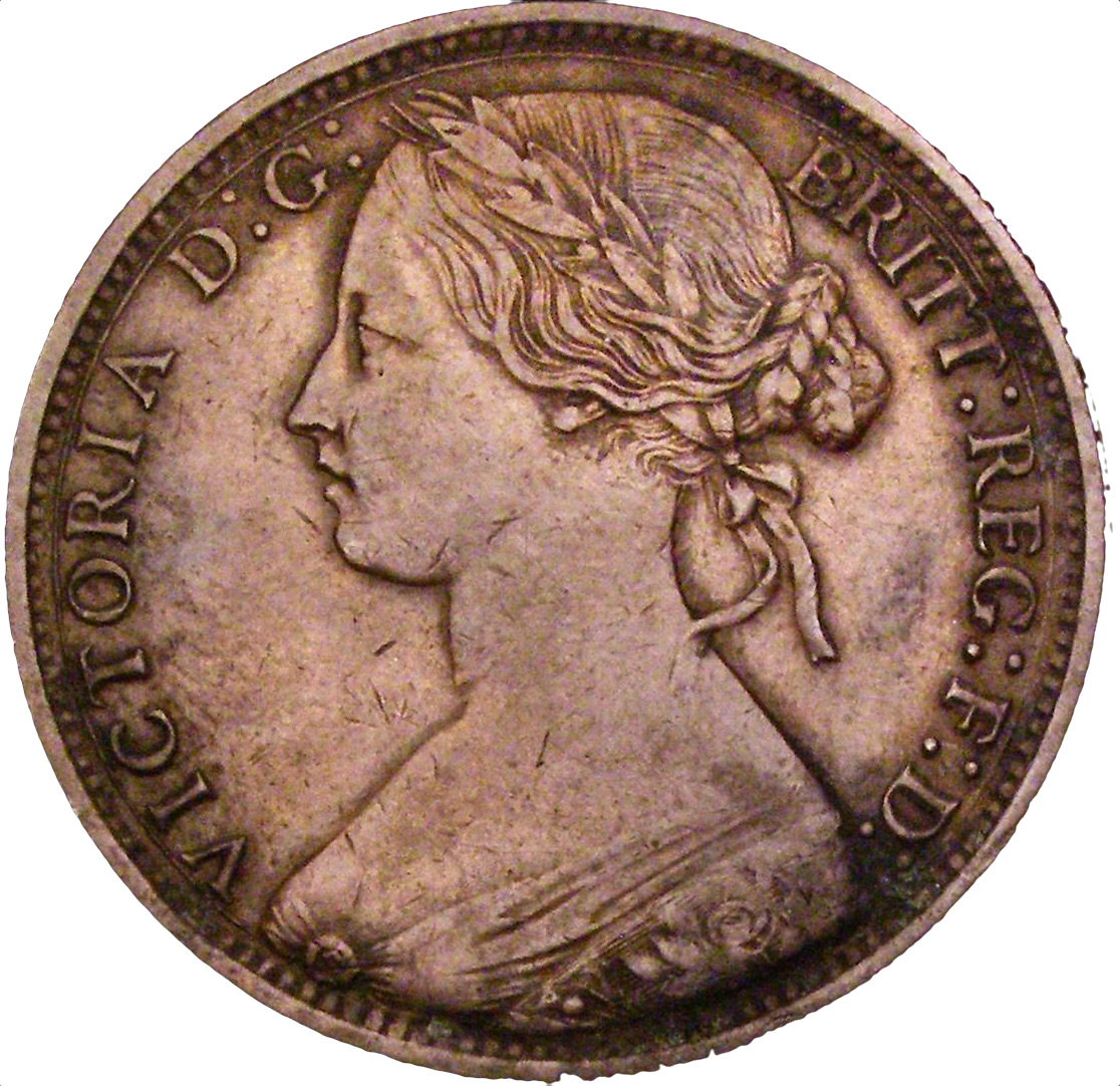 1864 Penny F48 Crosslet 4 Rare NEF