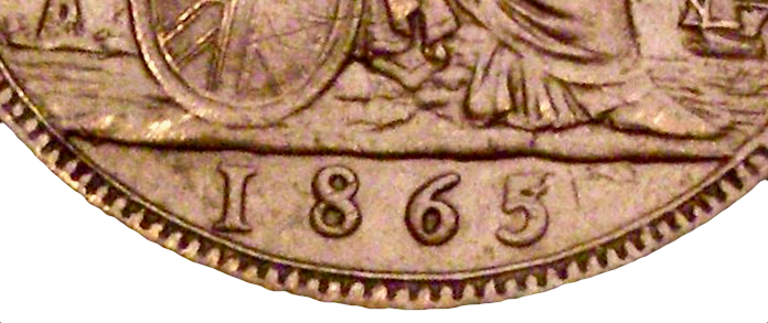 1865/3 Halfpenny F297 Very rare NEF