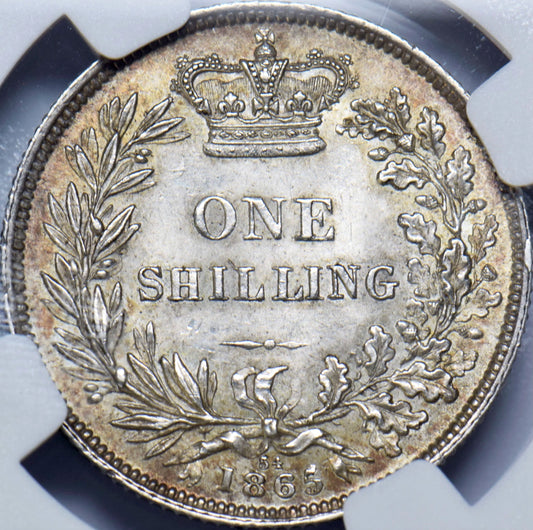 1865 Shilling S3905 ESC 3025 UNC MS62