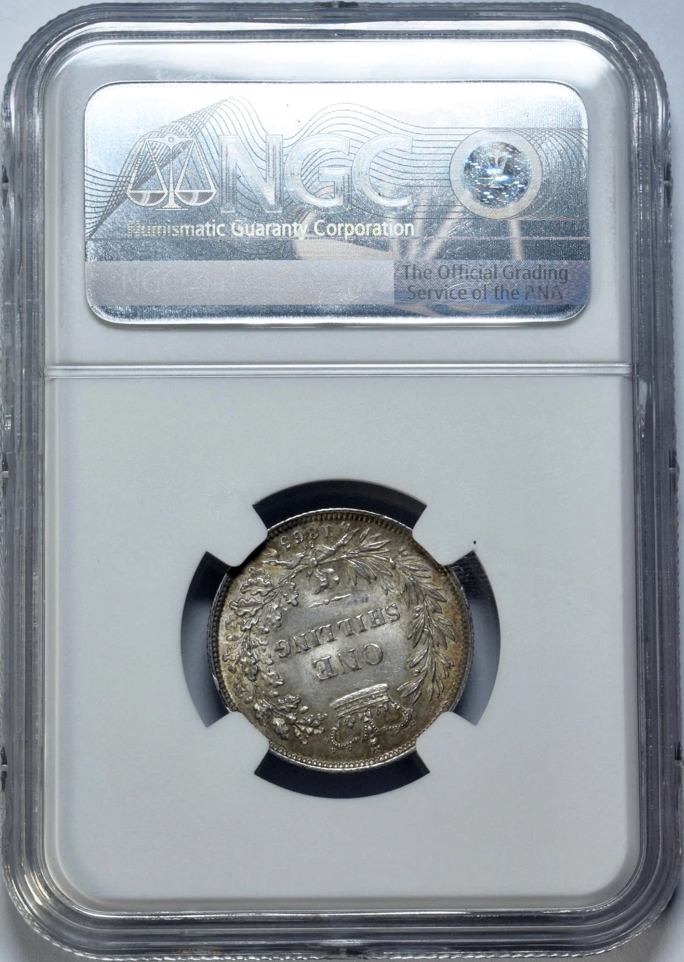 1865 Shilling S3905 ESC 3025 UNC MS62