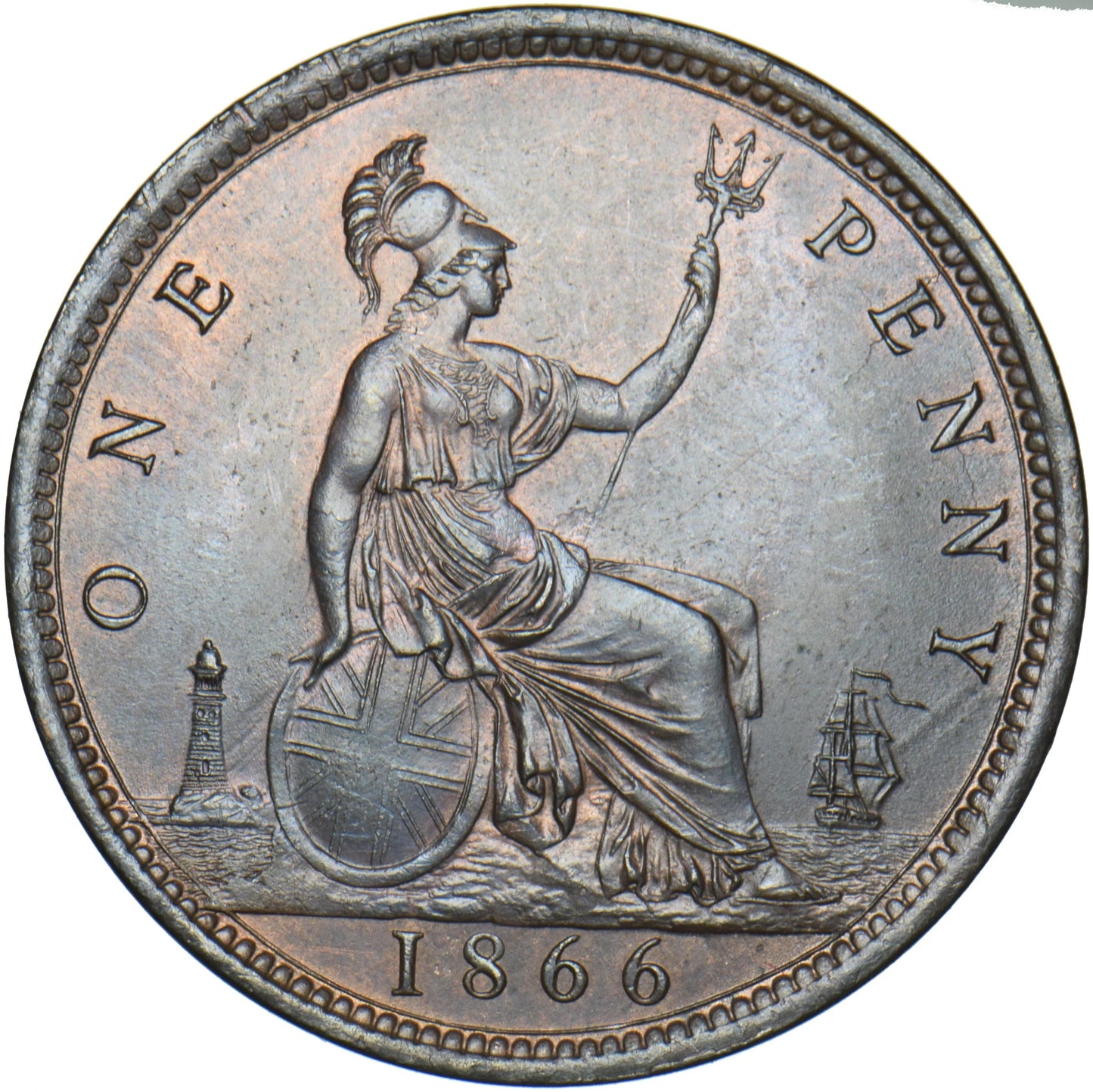 1866 Penny F52 UNC