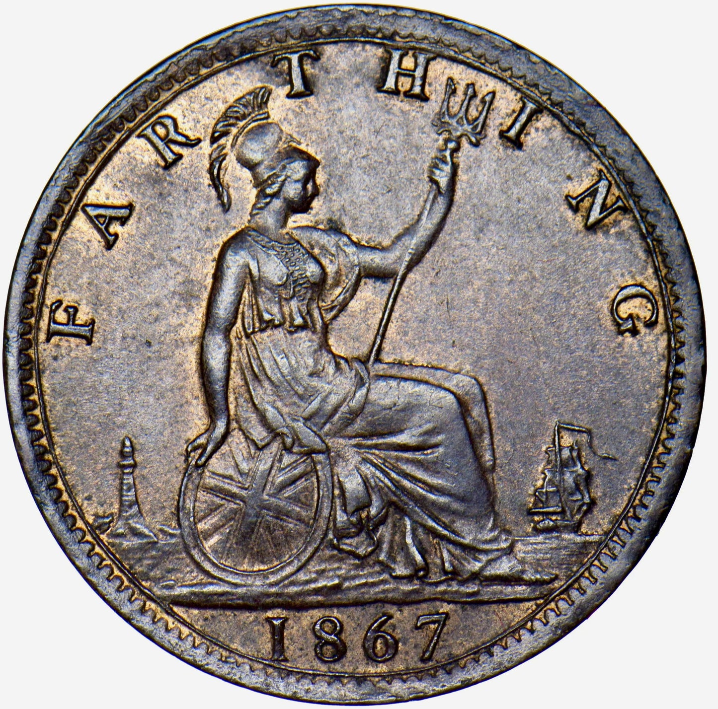 1867 Farthing S3958 F 516 UNC or near so