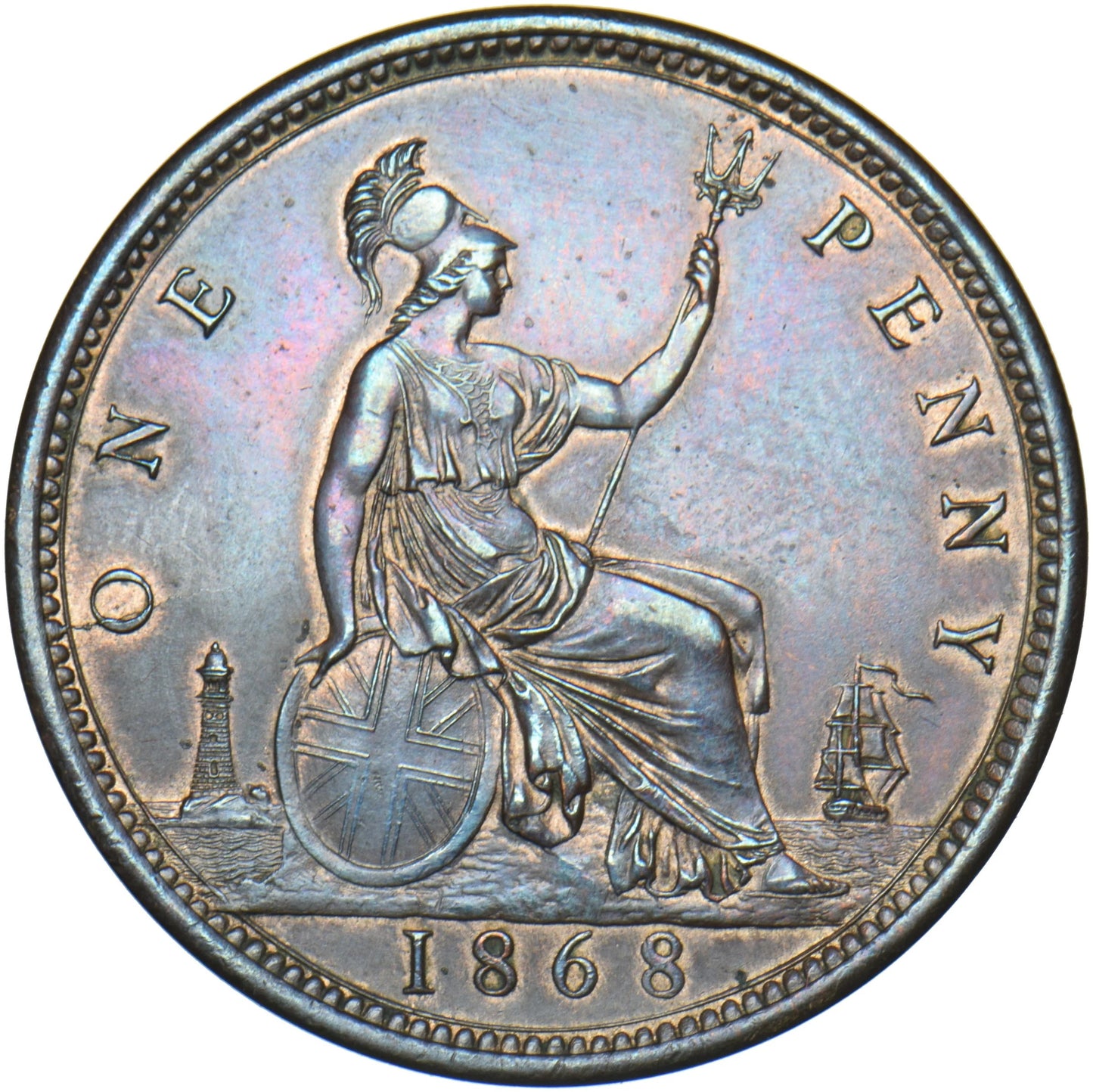 1868 Penny F56 UNC or very near so