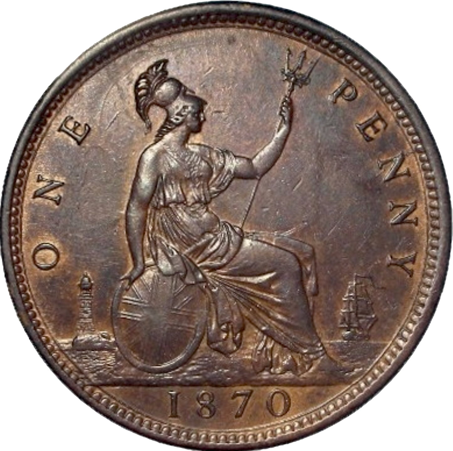 1870 Penny F60 GEF