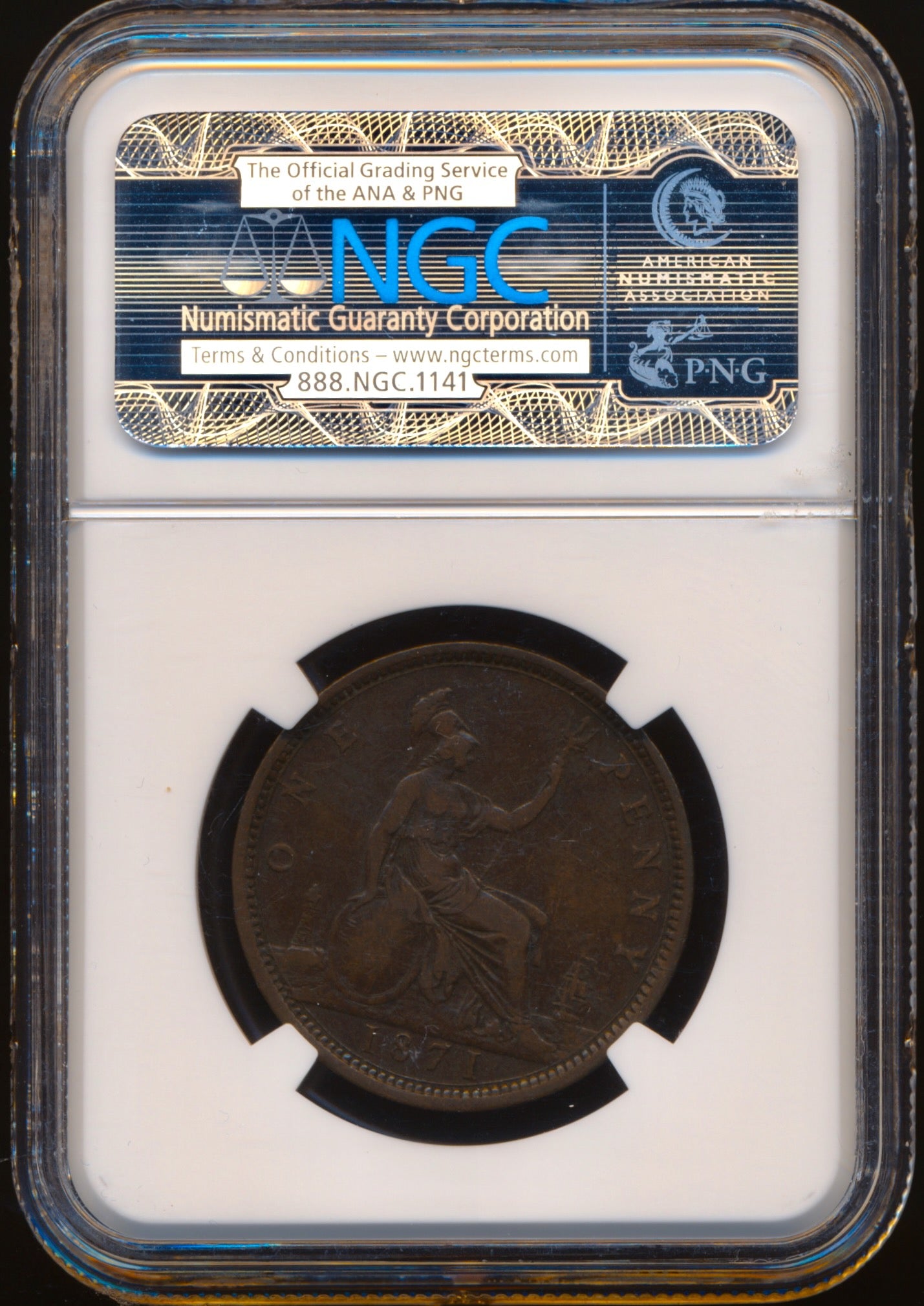 1871 Penny F61 VF 25