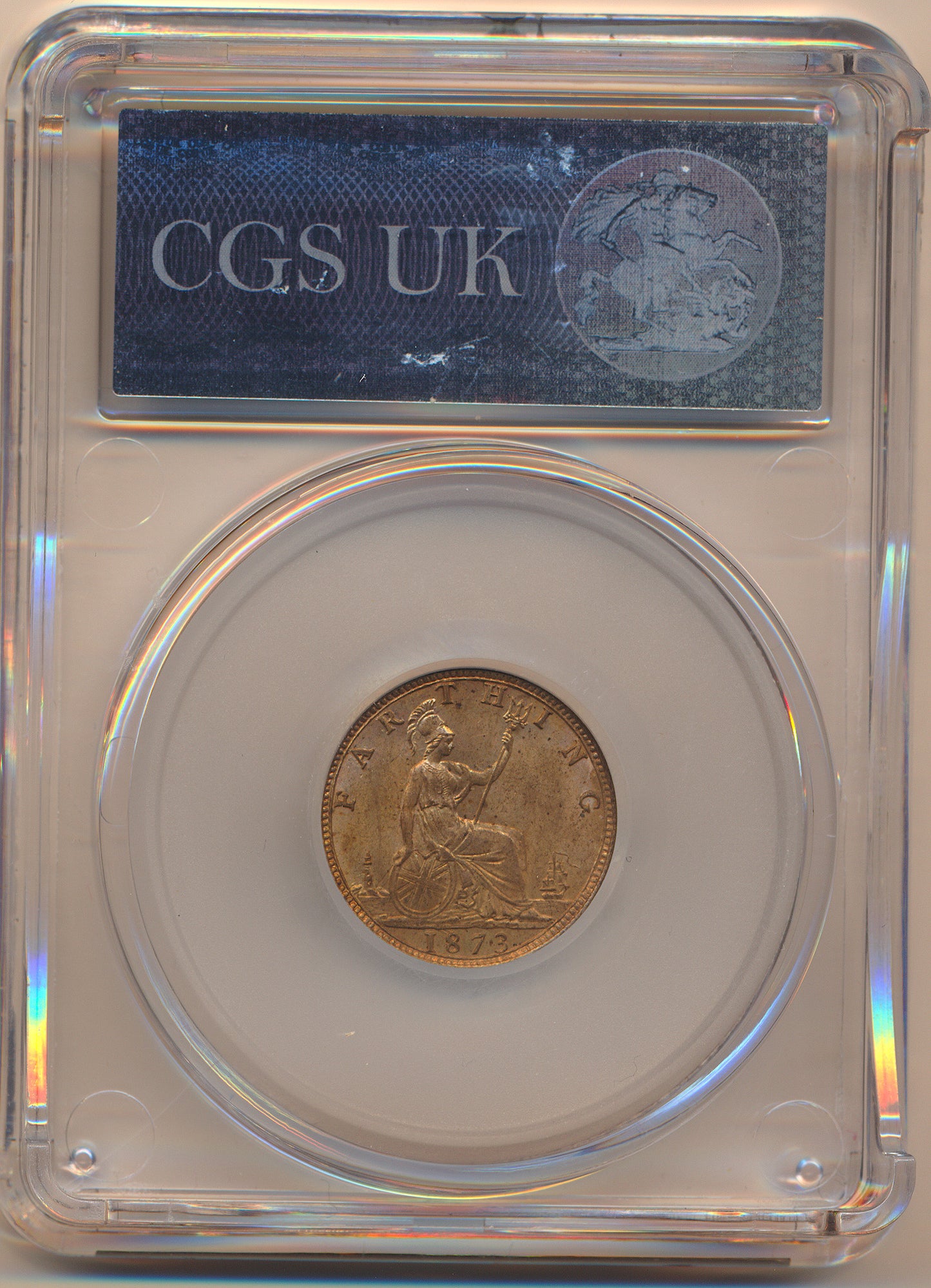 1873 Farthing S3958 F 524 Low 3 LCGS85 UNC