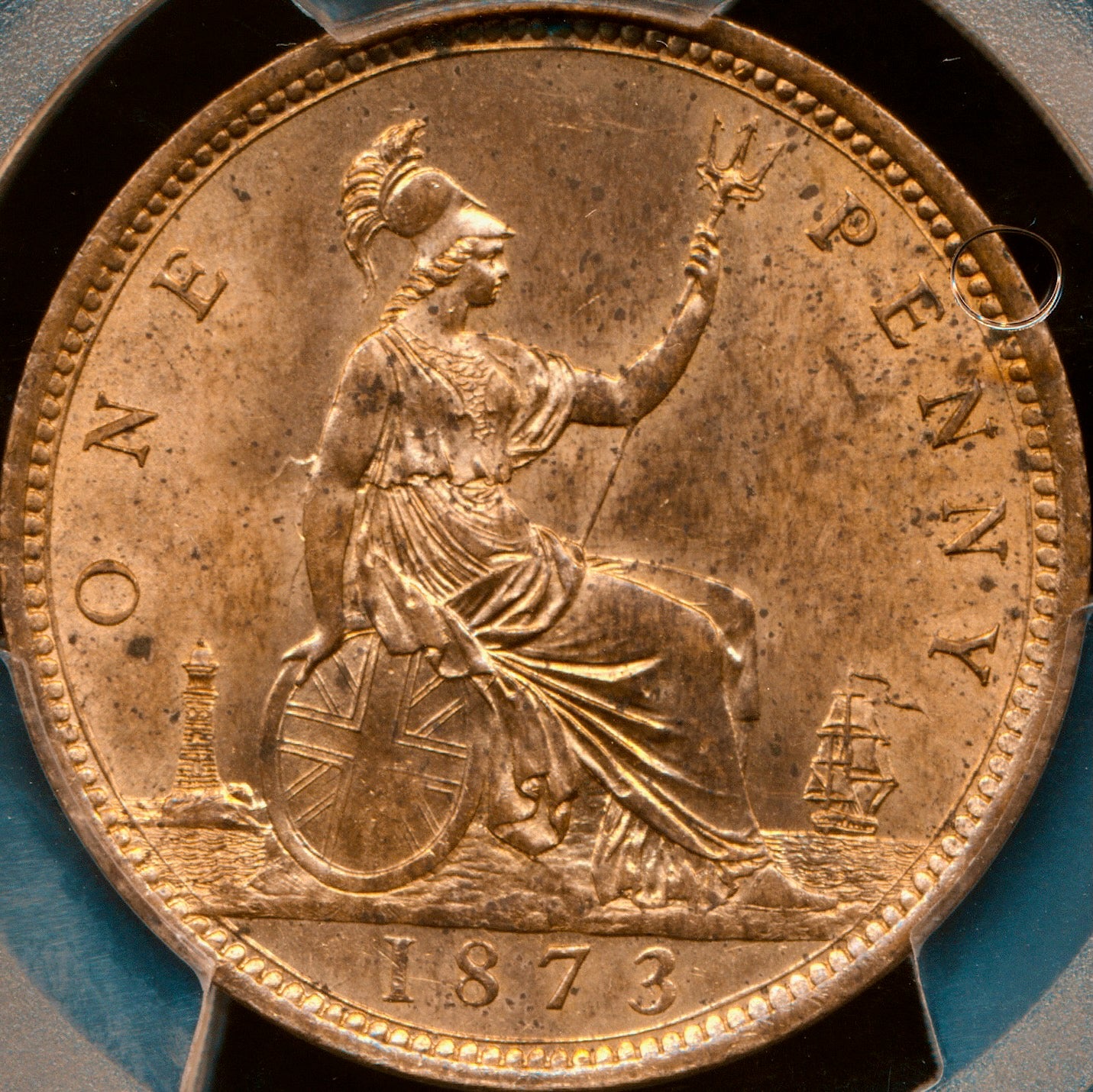1873 Penny F64 UNC MS64
