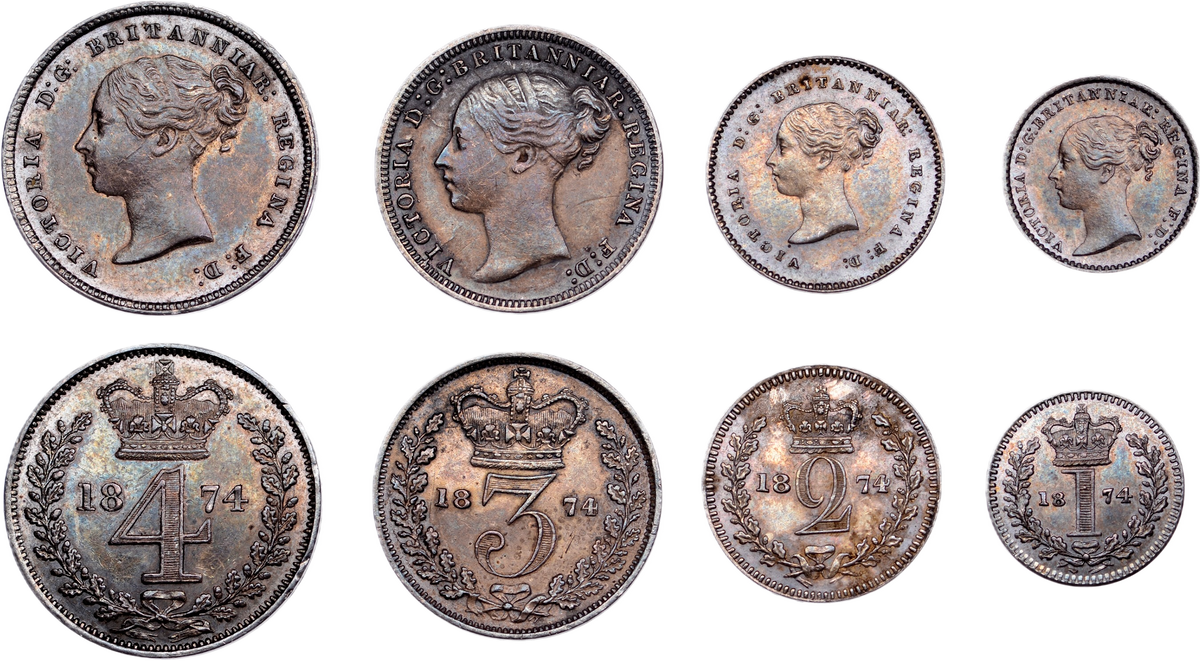 1874 Maundy set S3916 ESC 3527 AUNC