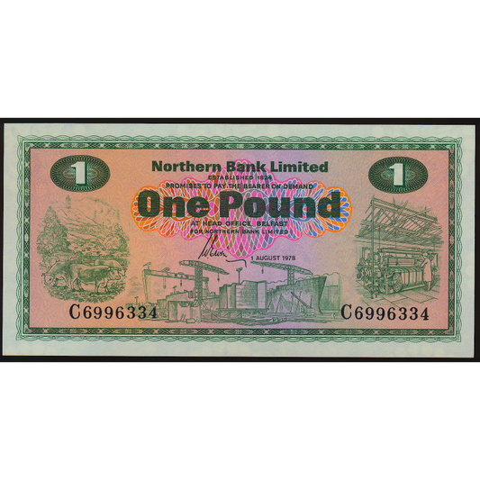 NORTHERN IRELAND P.187 NI602c 1978 Northern Bank £1 UNC