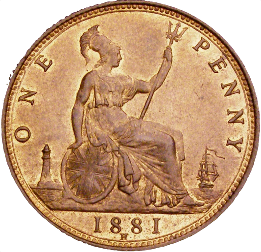 1881H Penny F108 Obv 11 Rev M UNC