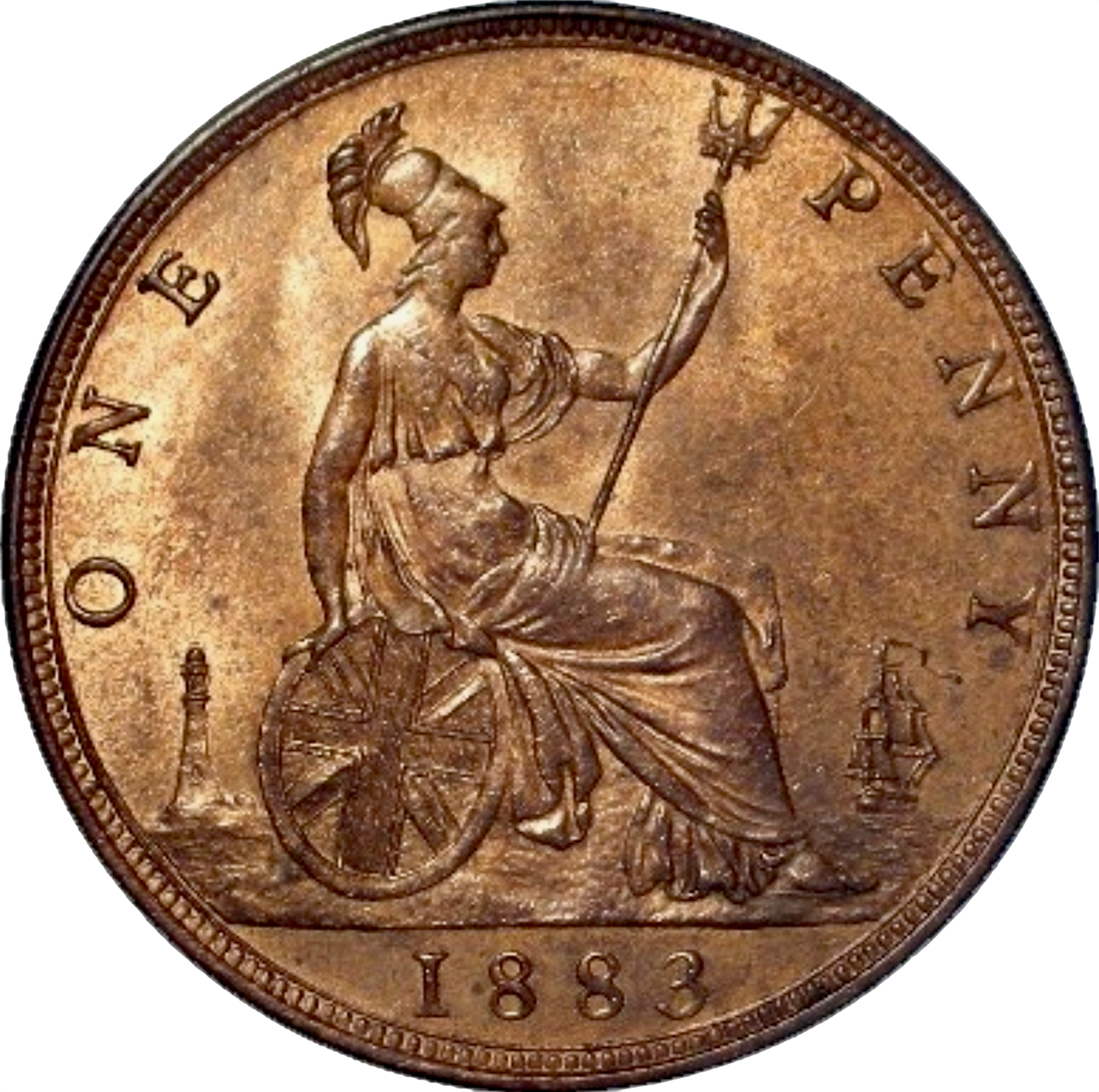 1883 Penny F118 Obv 12 Rev N AUNC