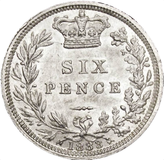 1883 Sixpence Third young head S3912 ESC 3255 Scarce UNC